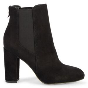 Sam Edelman Case Suede Block Heel Booties Short Ankle Boot Black Women’s 6.5